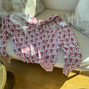 Roller Rabbit Monkey PJ set red and white